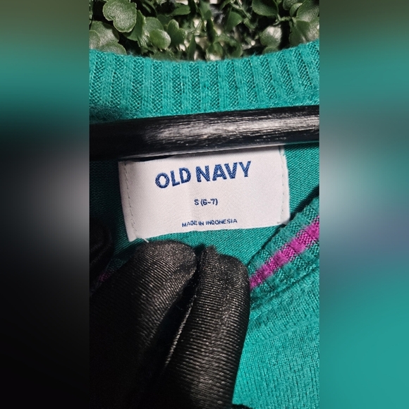 Old Navy Teal and Cream Kids Raglan Dress - Picture 4 of 4